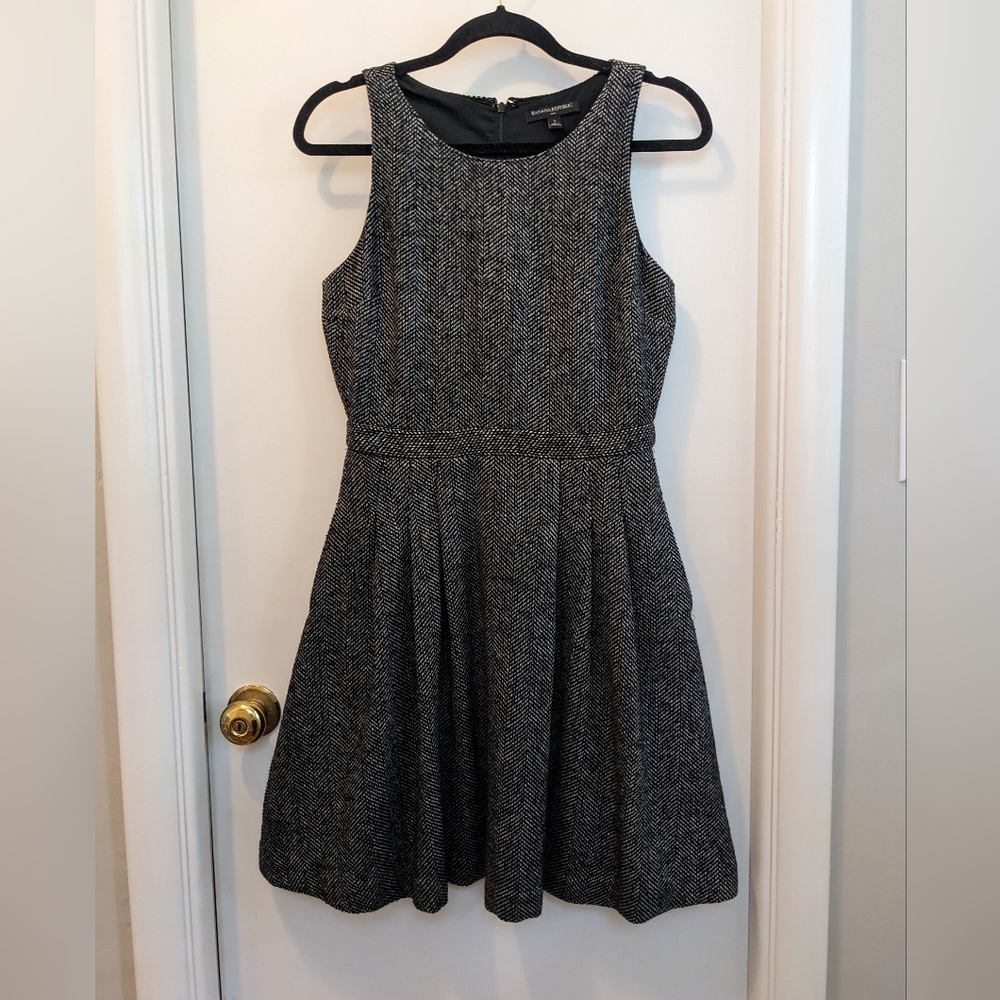 Banana Republic Black and Gray A-line Dress